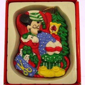 Vintage CERAMIC Mickey Mouse Christmas Ornament Walt Disney for Kurt Adler